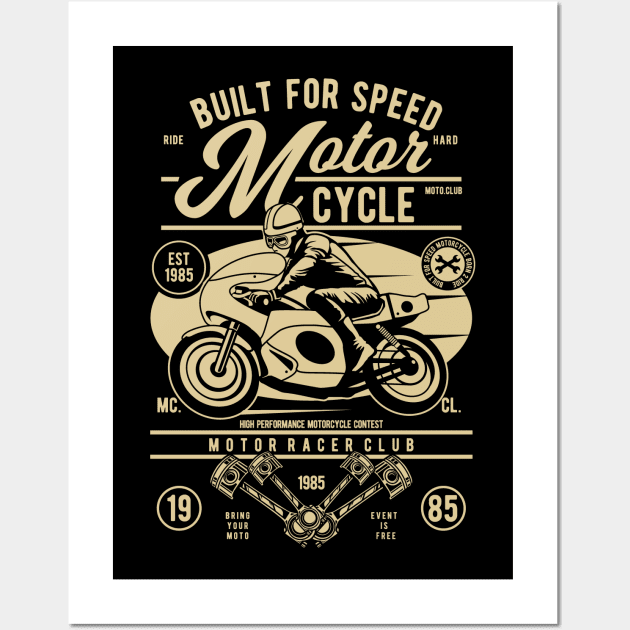 Built For Speed Motorcycle Wall Art by p308nx